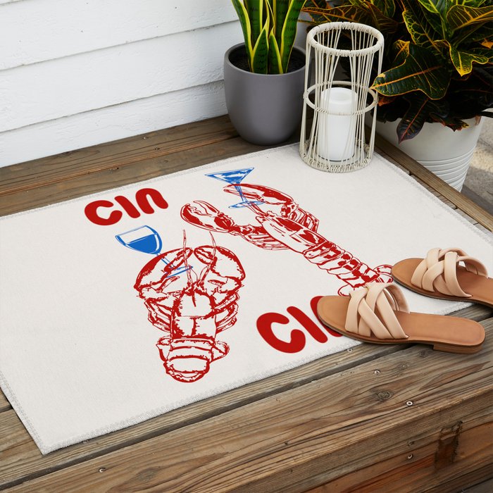 Cin Cin Lobster Doodle Outdoor Rug Gallery Image 2