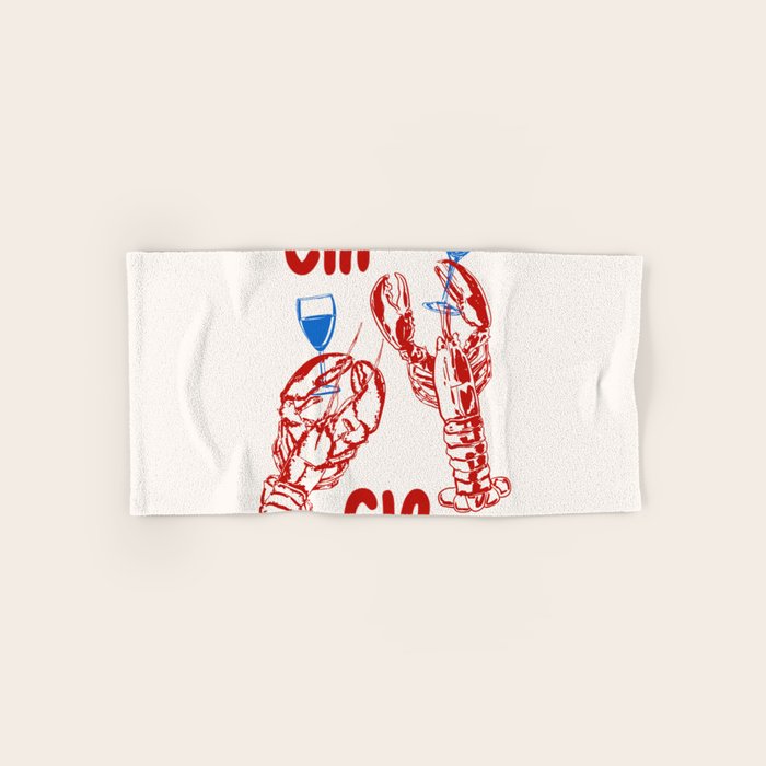 Cin Cin Lobster Doodle Bath Towel Gallery Image 1