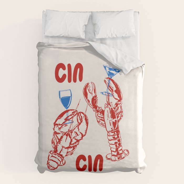 Cin Cin Lobster Doodle Duvet Cover Gallery Image 6