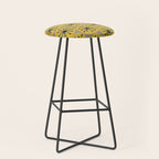 Atomic Dots Midcentury Modern Retro Pattern in Navy Blue, Light Mustard, and Gray Stool Gallery Image 1