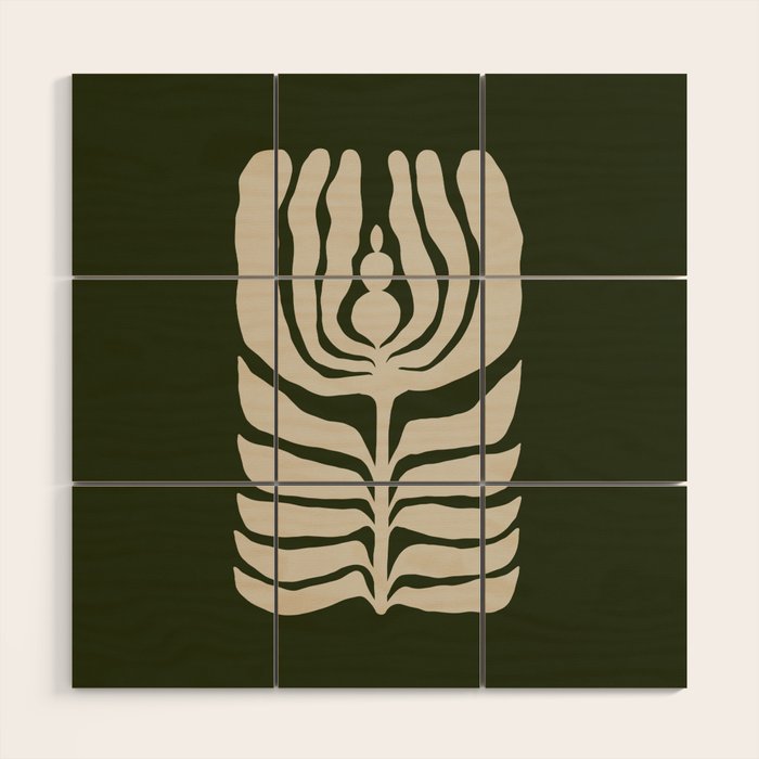 Night Bloom - Green Wood Wall Art Gallery Image 1