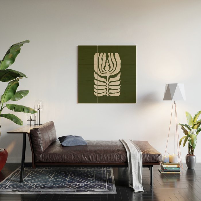 Night Bloom - Green Wood Wall Art Gallery Image 2
