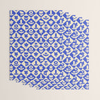 Vintage geometric blue flower art pattern Wrapping Paper Gallery Image 3