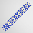 Vintage geometric blue flower art pattern Table Runner Gallery Image 3