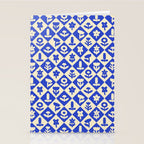 Vintage geometric blue flower art pattern Stationery Card Gallery Image 2