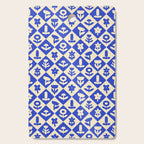 Vintage geometric blue flower art pattern Cutting Board Gallery Image 1