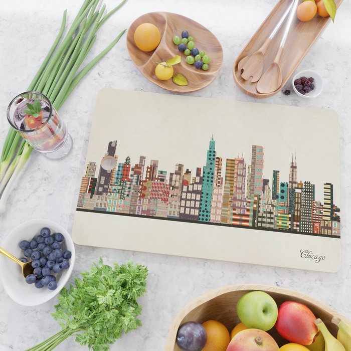 chicago city skyline Cutting Board Gallery Image 2