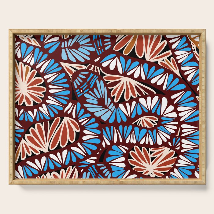 Colorful snakes and flowers Serving Tray Gallery Image 1
