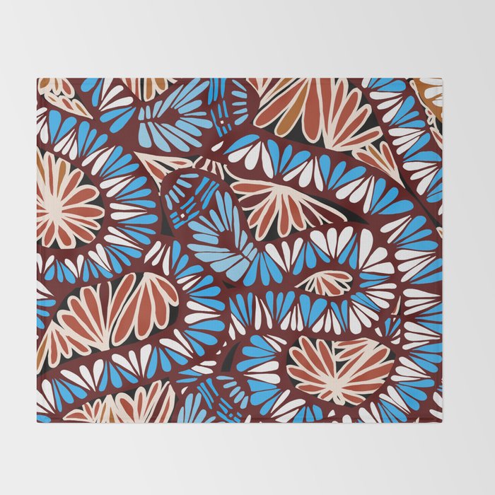Colorful snakes and flowers Throw Blanket Gallery Image 2