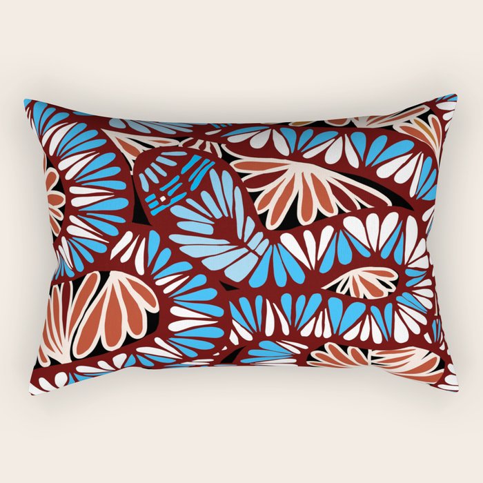 Colorful snakes and flowers Rectangular Pillow Gallery Image 1