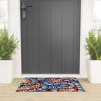 Colorful snakes and flowers Welcome Mat Gallery Image 3