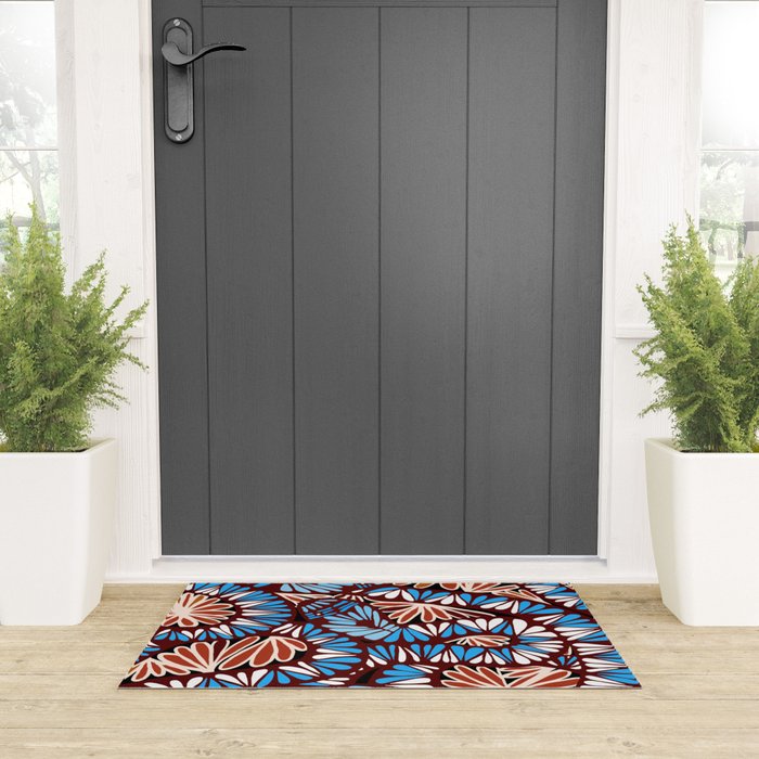 Colorful snakes and flowers Welcome Mat Gallery Image 3