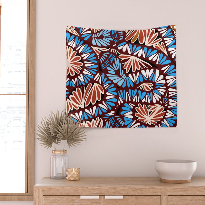 Colorful snakes and flowers Wall Tapestry Gallery Image 2