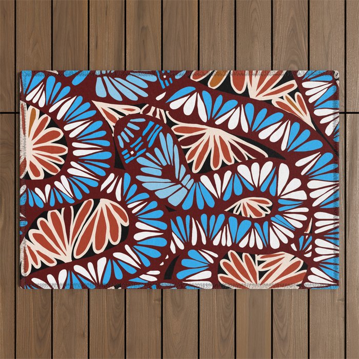 Colorful snakes and flowers Outdoor Rug Gallery Image 1