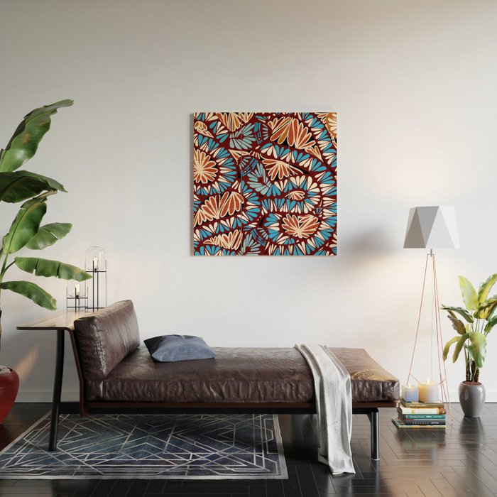 Colorful snakes and flowers Wood Wall Art Gallery Image 2