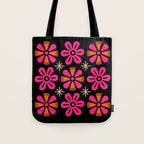 Retro Mid Century Modern Floral Pattern Tote Bag Gallery Image 1