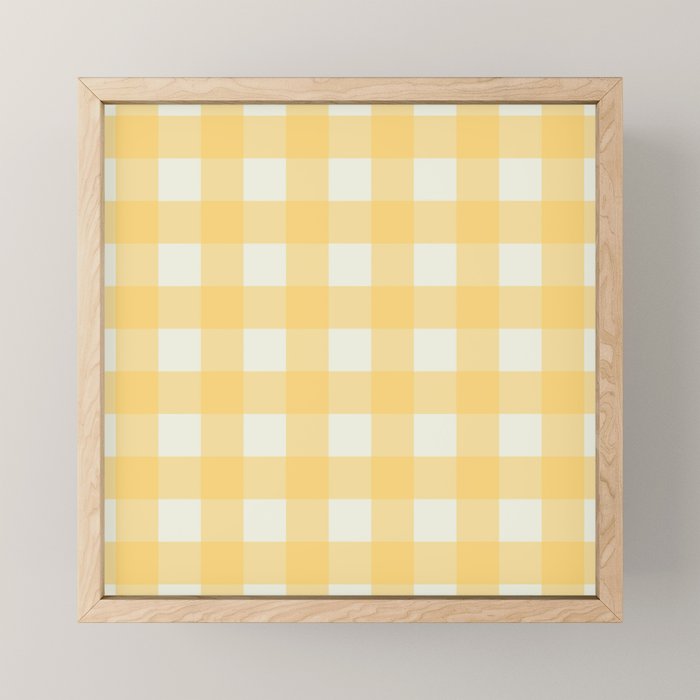 Sunny yellow gingham Mini Art Print Gallery Image 1