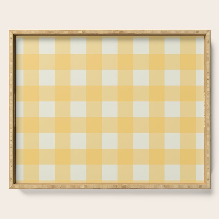 Sunny yellow gingham Serving Tray Gallery Image 1