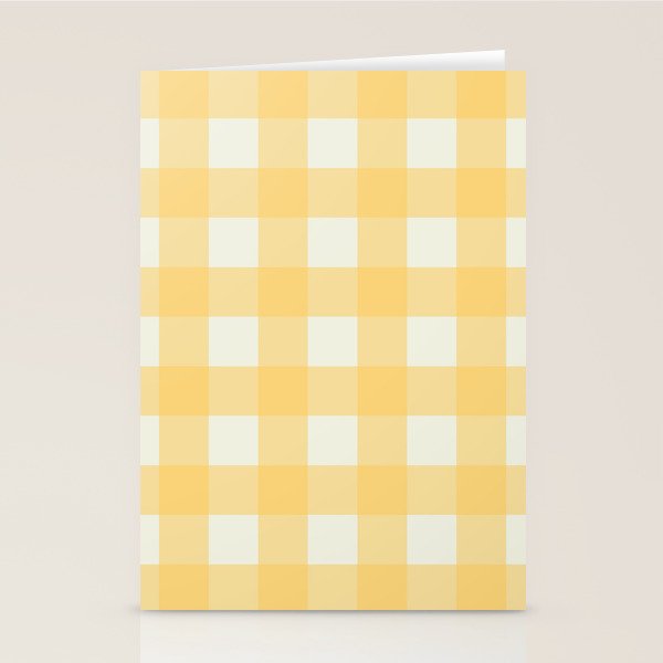 Sunny yellow gingham Stationery Card Gallery Image 1