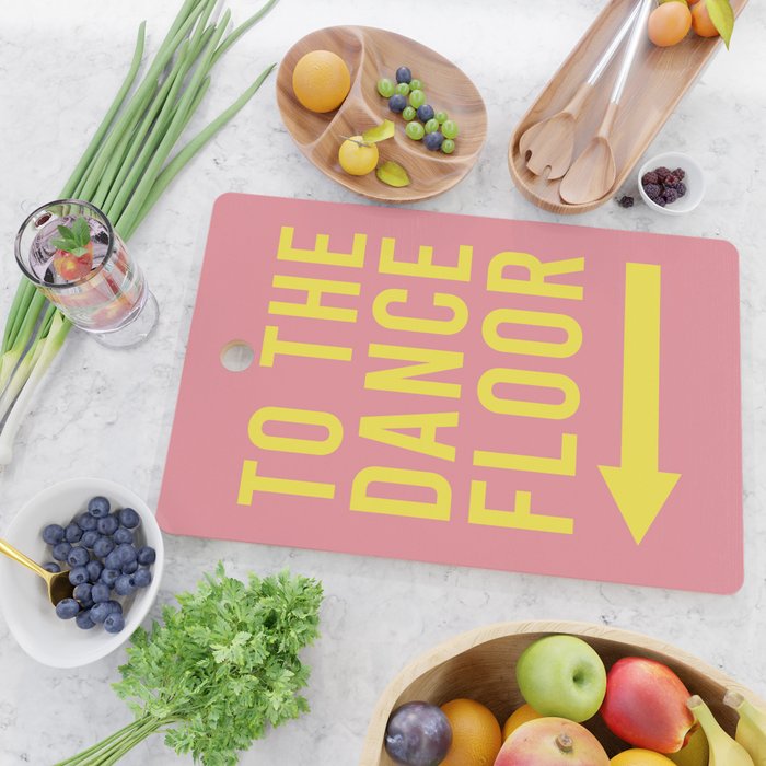 To The Dance Floor Left Arrow (Pink Yellow) Cutting Board Gallery Image 2