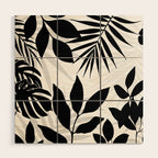 Tropical Vibes Black And White Foliage  Wood Wall Art Gallery Image 1