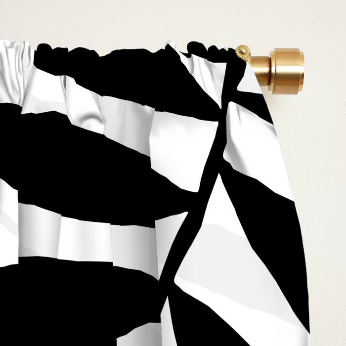 Tropical Vibes Black And White Foliage  Window Curtain Gallery Image 2