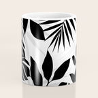 Tropical Vibes Black And White Foliage  Coffee Mug Gallery Image 4