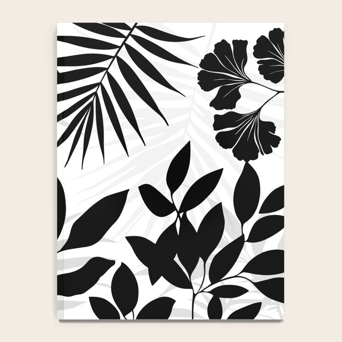 Tropical Vibes Black And White Foliage  Notebook Gallery Image 4