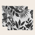Tropical Vibes Black And White Foliage  Placemat Gallery Image 1