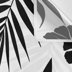 Tropical Vibes Black And White Foliage  Wall Tapestry Gallery Image 3