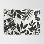 Tropical Vibes Black And White Foliage  Rug Gallery Image 2