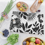 Tropical Vibes Black And White Foliage  Cutting Board Gallery Image 2