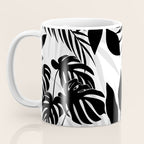 Tropical Vibes Black And White Foliage  Coffee Mug Gallery Image 3
