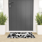 Tropical Vibes Black And White Foliage  Welcome Mat Gallery Image 3