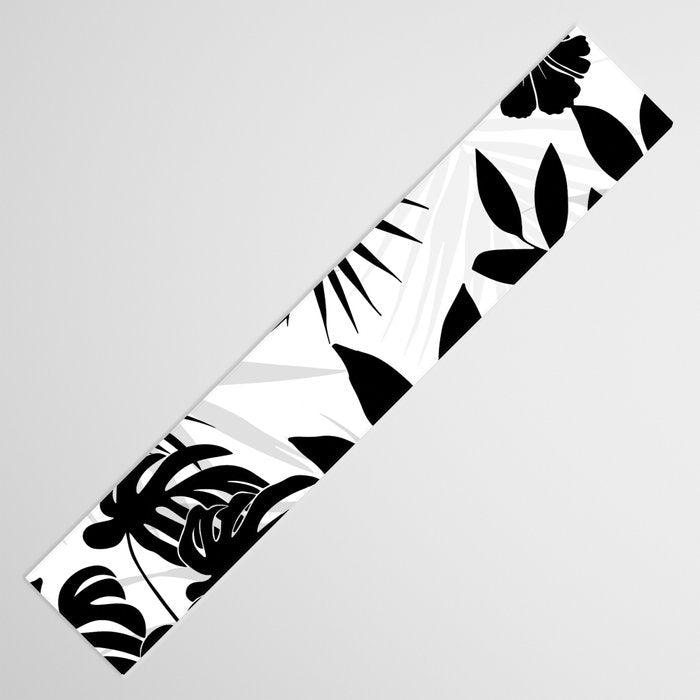 Tropical Vibes Black And White Foliage  Table Runner Gallery Image 3