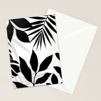 Tropical Vibes Black And White Foliage  Stationery Card Gallery Image 2