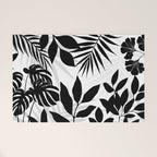 Tropical Vibes Black And White Foliage  Welcome Mat Gallery Image 1