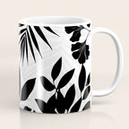 Tropical Vibes Black And White Foliage  Coffee Mug Gallery Image 1