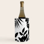 Tropical Vibes Black And White Foliage  Wine Chiller Gallery Image 3