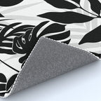 Tropical Vibes Black And White Foliage  Rug Gallery Image 4