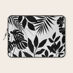 Tropical Vibes Black And White Foliage  Laptop Sleeve Gallery Image 1