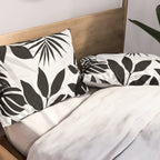 Tropical Vibes Black And White Foliage  Pillow Sham Gallery Image 2