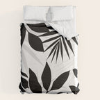 Tropical Vibes Black And White Foliage  Duvet Cover Gallery Image 6