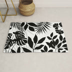 Tropical Vibes Black And White Foliage  Rug Gallery Image 1