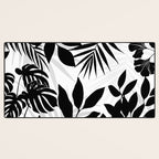 Tropical Vibes Black And White Foliage  Desk Mat Gallery Image 3