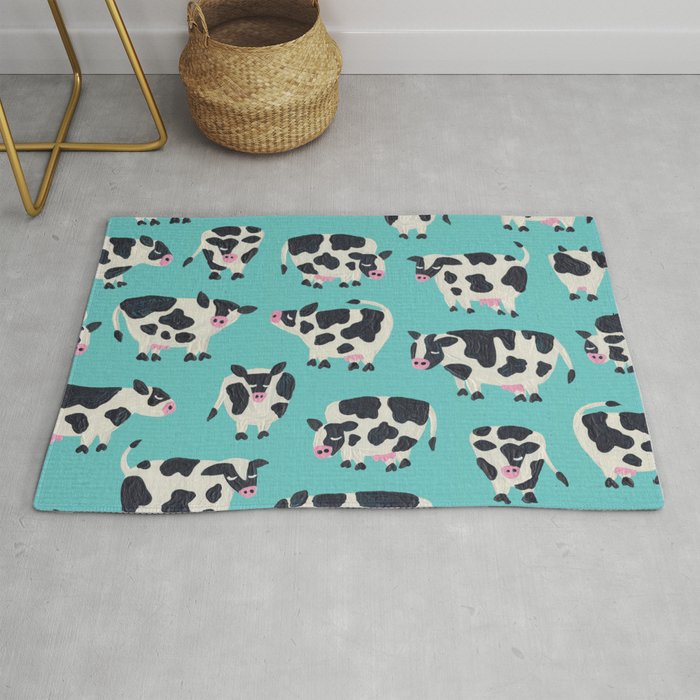 Cow Collection - Turquoise Rug Gallery Image 1