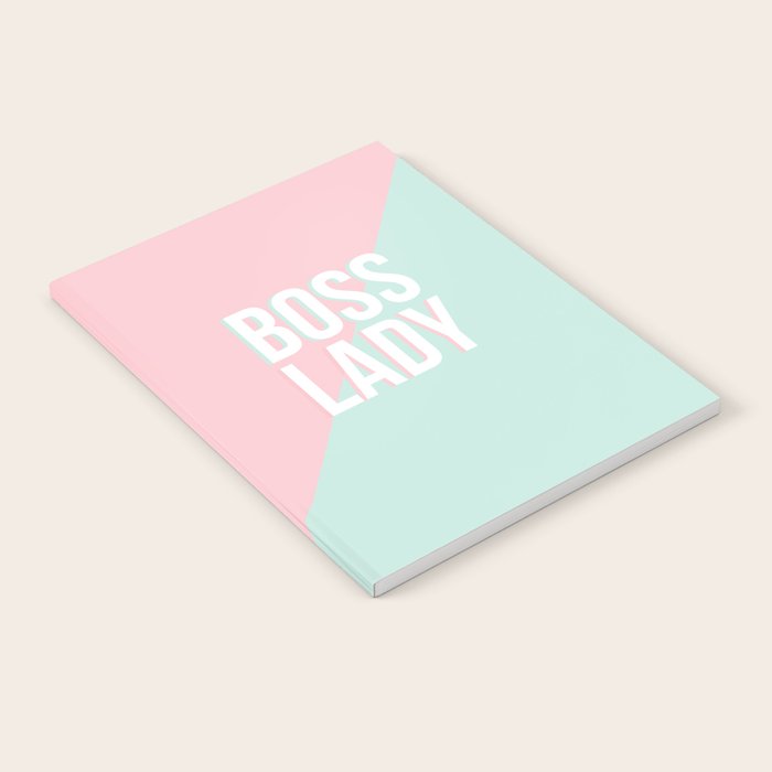Boss Lady - Pastel Pink and Aqua #bosslady #society6 #typography Notebook Gallery Image 2