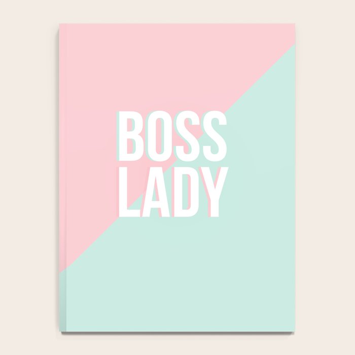 Boss Lady - Pastel Pink and Aqua #bosslady #society6 #typography Notebook Gallery Image 4