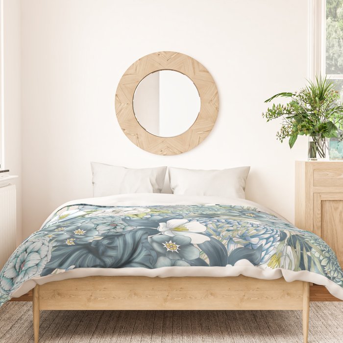 Blue Floral Garden Duvet Cover Gallery Image 3