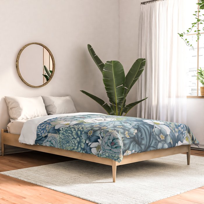 Blue Floral Garden Comforter Gallery Image 2